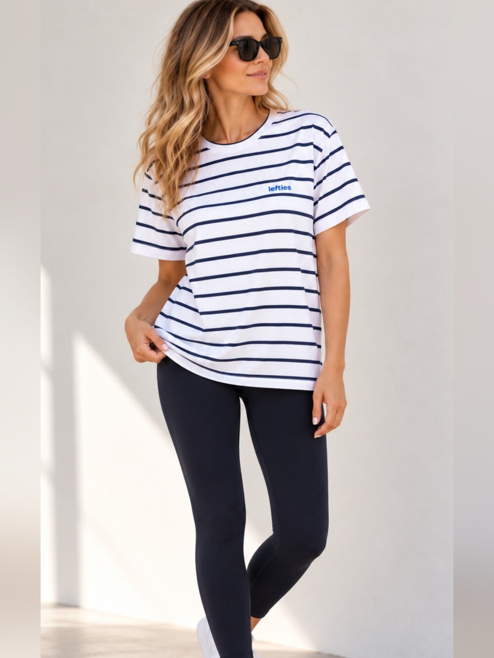 Lefties Striped Embroidered Logo T-Shirt Size XL
